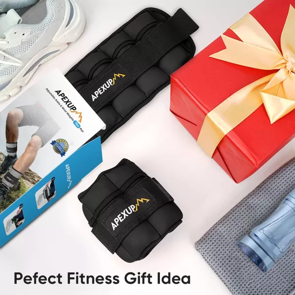 APEXUP 7 lbsPair Adjustable Ankle Weights for Women and Men Modularized Leg Weight Straps for Yoga Walking Running Aerobics GymBlack