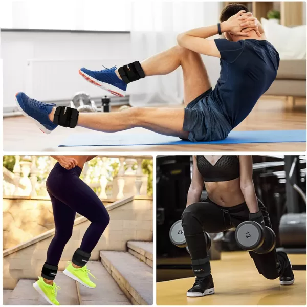 APEXUP 7 lbsPair Adjustable Ankle Weights for Women and Men Modularized Leg Weight Straps for Yoga Walking Running Aerobics GymBlack