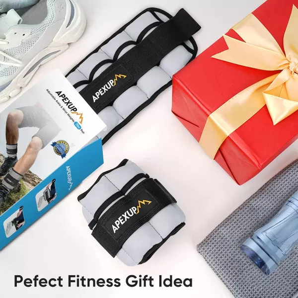 APEXUP 7 lbsPair Adjustable Ankle Weights for Women and Men Modularized Leg Weight Straps for Yoga Walking Running Aerobics GymGray