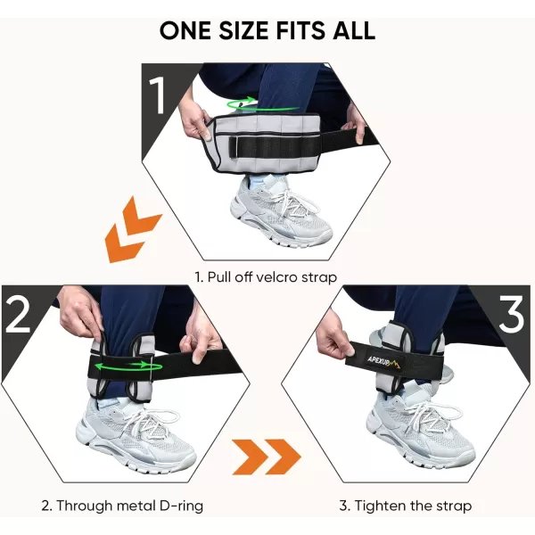 APEXUP 7 lbsPair Adjustable Ankle Weights for Women and Men Modularized Leg Weight Straps for Yoga Walking Running Aerobics GymGray