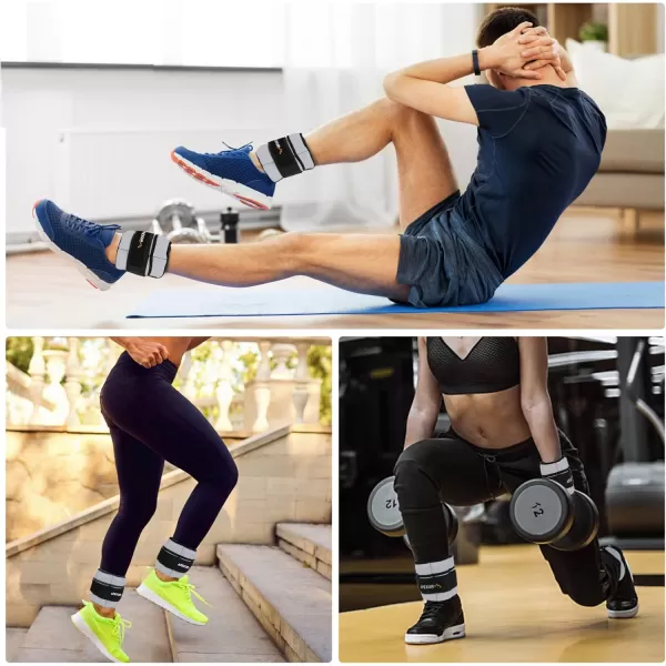APEXUP 7 lbsPair Adjustable Ankle Weights for Women and Men Modularized Leg Weight Straps for Yoga Walking Running Aerobics GymGray