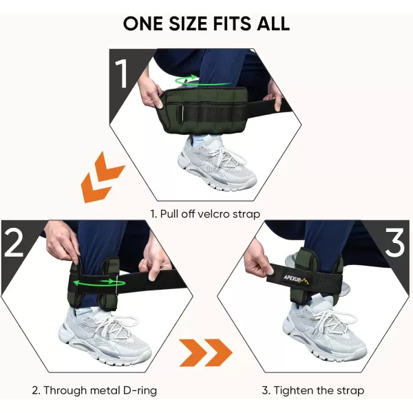 APEXUP 7 lbsPair Adjustable Ankle Weights for Women and Men Modularized Leg Weight Straps for Yoga Walking Running Aerobics GymGreen