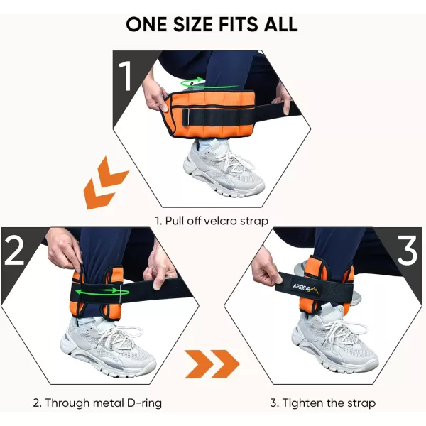 APEXUP 7 lbsPair Adjustable Ankle Weights for Women and Men Modularized Leg Weight Straps for Yoga Walking Running Aerobics GymOrange