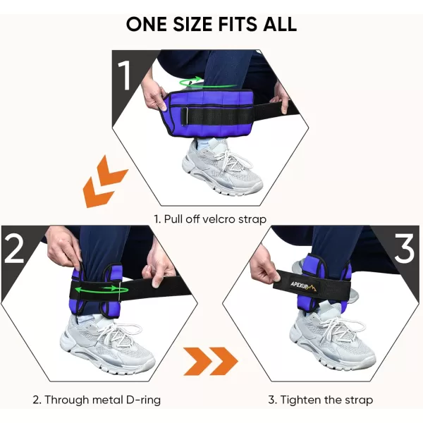 APEXUP 7 lbsPair Adjustable Ankle Weights for Women and Men Modularized Leg Weight Straps for Yoga Walking Running Aerobics GymPurple