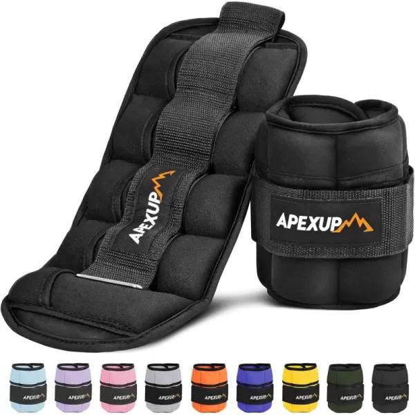 APEXUP 7 lbsPair Adjustable Ankle Weights for Women and Men Modularized Leg Weight Straps for Yoga Walking Running Aerobics GymBlack