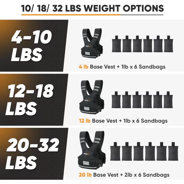 APEXUP Adjustable Weighted Vest 410lb1218lb2032lb Vest with 6 Ironsand Weights and Large Pocket Weight Vest for Men and Women Strength Training Running Fitness Walking1218lbs
