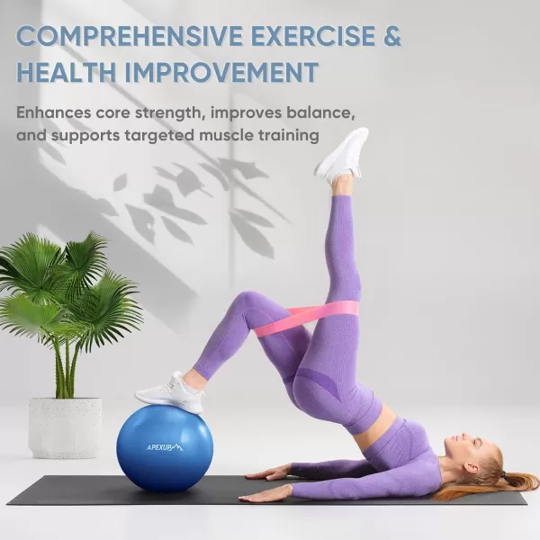 APEXUP Pilates Ball 9 Inch Small Exercise Ball Mini Core Ball Yoga Ball for Pilates Stability Workout Core Training Fitness Barre Physical Therapy BalanceBlue