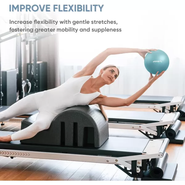 APEXUP Pilates Ball 9 Inch Small Exercise Ball Mini Core Ball Yoga Ball for Pilates Stability Workout Core Training Fitness Barre Physical Therapy BalanceLight Blue