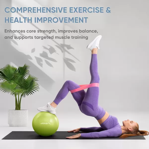 APEXUP Pilates Ball 9 Inch Small Exercise Ball Mini Core Ball Yoga Ball for Pilates Stability Workout Core Training Fitness Barre Physical Therapy BalanceGreen