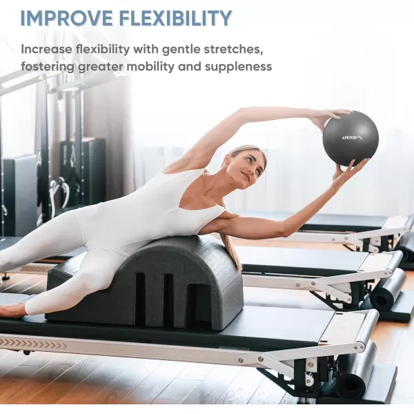 APEXUP Pilates Ball 9 Inch Small Exercise Ball Mini Core Ball Yoga Ball for Pilates Stability Workout Core Training Fitness Barre Physical Therapy BalanceBlack