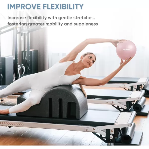 APEXUP Pilates Ball 9 Inch Small Exercise Ball Mini Core Ball Yoga Ball for Pilates Stability Workout Core Training Fitness Barre Physical Therapy BalancePink
