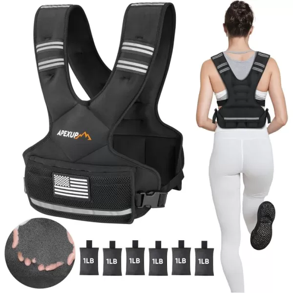APEXUP Adjustable Weighted Vest 410lb1218lb2032lb Vest with 6 Ironsand Weights and Large Pocket Weight Vest for Men and Women Strength Training Running Fitness Walking410lbs