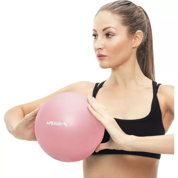 APEXUP Pilates Ball 9 Inch Small Exercise Ball Mini Core Ball Yoga Ball for Pilates Stability Workout Core Training Fitness Barre Physical Therapy BalancePink