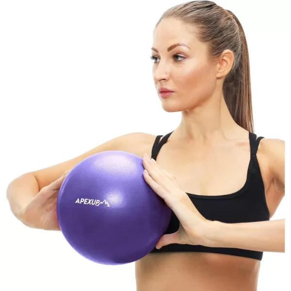 APEXUP Pilates Ball 9 Inch Small Exercise Ball Mini Core Ball Yoga Ball for Pilates Stability Workout Core Training Fitness Barre Physical Therapy BalancePurple
