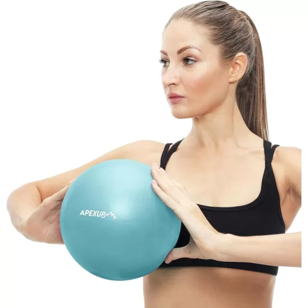 APEXUP Pilates Ball 9 Inch Small Exercise Ball Mini Core Ball Yoga Ball for Pilates Stability Workout Core Training Fitness Barre Physical Therapy BalanceLight Blue