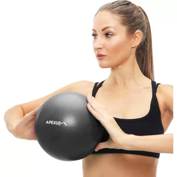 APEXUP Pilates Ball 9 Inch Small Exercise Ball Mini Core Ball Yoga Ball for Pilates Stability Workout Core Training Fitness Barre Physical Therapy BalanceBlack