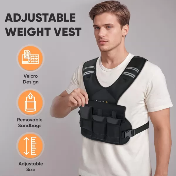 APEXUP Adjustable Weighted Vest 410lb1218lb2032lb Vest with 6 Ironsand Weights and Large Pocket Weight Vest for Men and Women Strength Training Running Fitness Walking2032lbs