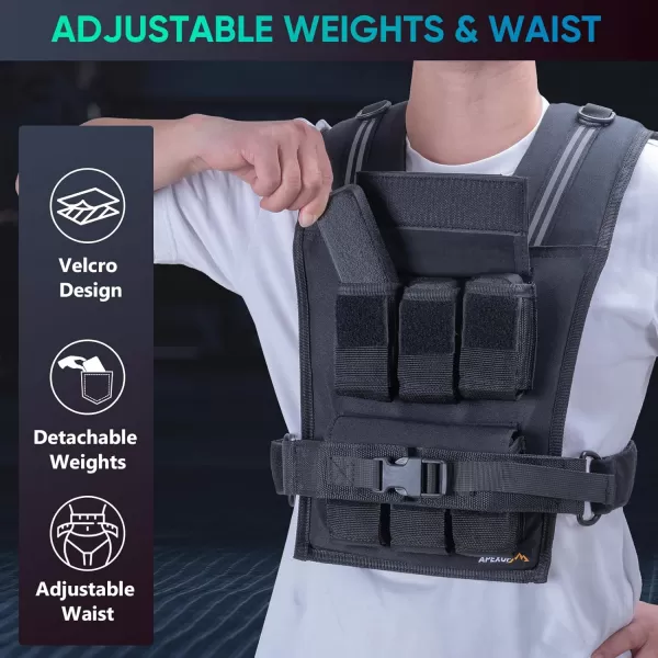 APEXUP Adjustable Weighted Vest Men 20lbs30lbs40lbs Weights with Reflective Stripe Weight Vest Woman Workout Vest for Strength Training Running Walking30lbs