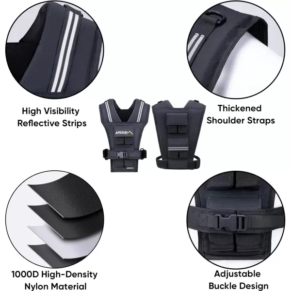 APEXUP Adjustable Weighted Vest Men 20lbs30lbs40lbs Weights with Reflective Stripe Weight Vest Woman Workout Vest for Strength Training Running Walking20lbs