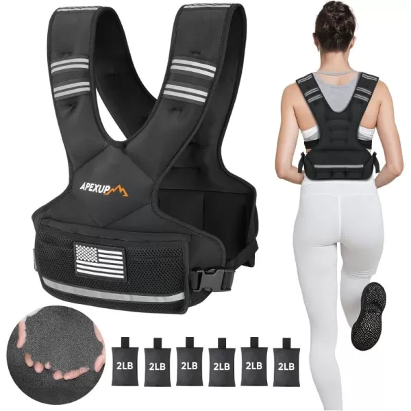 APEXUP Adjustable Weighted Vest 410lb1218lb2032lb Vest with 6 Ironsand Weights and Large Pocket Weight Vest for Men and Women Strength Training Running Fitness Walking2032lbs