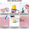 imageAPEXUP Yoga Ball Chair Exercise Ball Chair with Base for Office Anti Slip Stability Ball Fitness Ball Seat Home Gym Workout Ball Balance Ball with Pump Blue XLPink