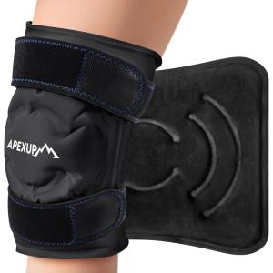 imageAPEXUP Ice Pack for Knee Pain Relief Large Reusable Knee Ice Pack Wrap After Surgery Flexible Gel Cold Pack for Injuries Pain Relief for Knee Back Shoulder Elbow and Leg Blue Large 2PKBlack