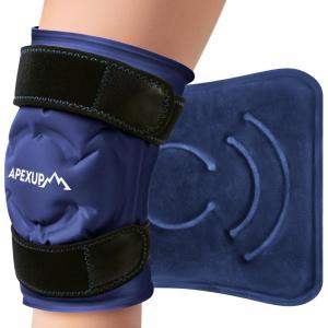 imageAPEXUP Ice Pack for Knee Pain Relief Large Reusable Knee Ice Pack Wrap After Surgery Flexible Gel Cold Pack for Injuries Pain Relief for Knee Back Shoulder Elbow and Leg Blue Large 2PKNavy Blue