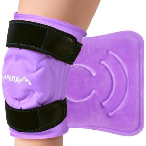 imageAPEXUP Ice Pack for Knee Pain Relief Large Reusable Knee Ice Pack Wrap After Surgery Flexible Gel Cold Pack for Injuries Pain Relief for Knee Back Shoulder Elbow and Leg Blue Large 2PKPurple