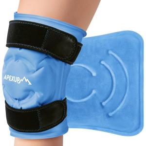imageAPEXUP Ice Pack for Knee Pain Relief Large Reusable Knee Ice Pack Wrap After Surgery Flexible Gel Cold Pack for Injuries Pain Relief for Knee Back Shoulder Elbow and Leg Blue Large 2PKBlue