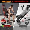 imageAPEXUP Adjustable Weight Bench Heavy Duty 700LBS Foldable Workout Bench Press with Extended Head Support for Home Gym Dumbbell Exercise Incline Decline Full Body Workout