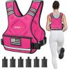 imageAPEXUP Adjustable Weighted Vest 410lb1218lb2032lb Vest with 6 Ironsand Weights and Large Pocket Weight Vest for Men Women Strength Training Running WalkingPink