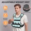 imageAPEXUP Adjustable Weighted Vest 410lb1218lb2032lb Vest with 6 Ironsand Weights and Large Pocket Weight Vest for Men Women Strength Training Running WalkingPastel Blue