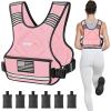 imageAPEXUP Adjustable Weighted Vest 410lb1218lb2032lb Vest with 6 Ironsand Weights and Large Pocket Weight Vest for Men Women Strength Training Running WalkingPastel Pink