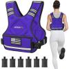 imageAPEXUP Adjustable Weighted Vest 410lb1218lb2032lb Vest with 6 Ironsand Weights and Large Pocket Weight Vest for Men Women Strength Training Running WalkingPurple