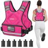 imageAPEXUP Adjustable Weighted Vest 410lb1218lb2032lb Vest with 6 Ironsand Weights and Large Pocket Weight Vest for Men Women Strength Training Running WalkingPink
