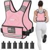 imageAPEXUP Adjustable Weighted Vest 410lb1218lb2032lb Vest with 6 Ironsand Weights and Large Pocket Weight Vest for Men Women Strength Training Running WalkingPastel Pink