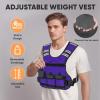 imageAPEXUP Adjustable Weighted Vest 410lb1218lb2032lb Vest with 6 Ironsand Weights and Large Pocket Weight Vest for Men Women Strength Training Running WalkingPurple