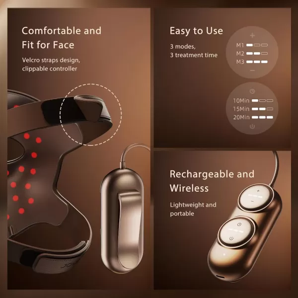 JOVS 4D Laser Light Therapy Mask Red Light Therapy for Face with 4 Different Wavelength Adopted FPT Concentrated Technology 3 Modes Portable Face Mask for Antiaging