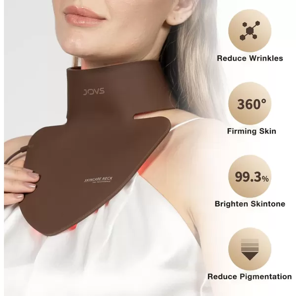 JOVS LED Neck ampamp Chest Mask LED Red Light Therapy for Neck 66 LED Light Beams and 630nm Red Light Therapy for Neck Decollete Chest Body Skin Care Device at Home and Travel