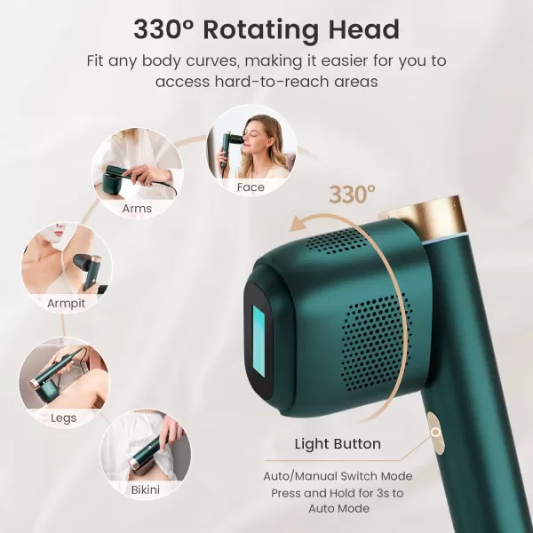 JOVS Laser Hair Removal 24J Energy IPL Hair Removal for Women and Men 37F Painless Sapphire IceCooling Tech 6 Modes for Whole Body Hair Removal Device 2 in 1 Skin Rejuvenation 330 Rotation