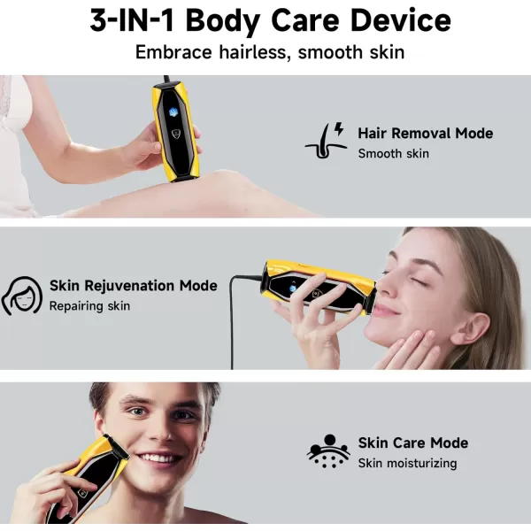 JOVS Laser Hair Removal 37F Painless Hair Removal Device with Sapphire IceCooling 3 in 1 Hair Removal ampamp Skin Rejuvenation for Women and Men 8 Modes Skin Care for Whole Body Touch Screen