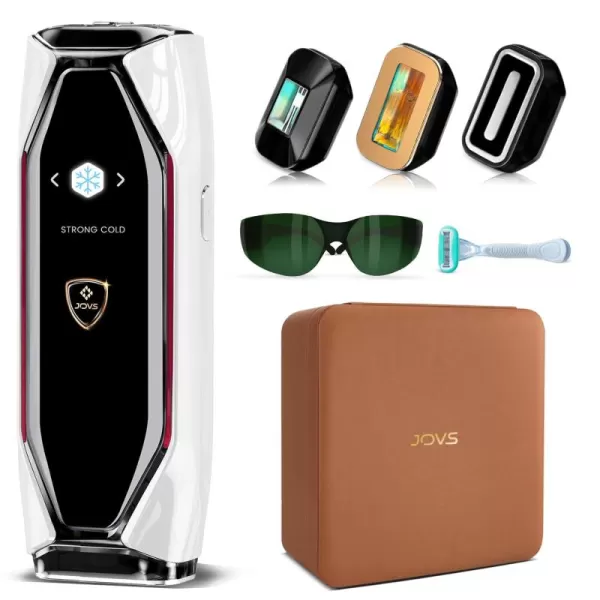 JOVS Laser Hair Removal 37F Painless Hair Removal Device with Sapphire IceCooling 3 in 1 Hair Removal ampamp Skin Rejuvenation for Women and Men 8 Modes Skin Care for Whole Body Touch Screen White