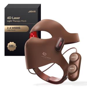 imageJOVS 4D Laser Mask Red Light Therapy for Face with 850nm and 6x More Powerful Than LED 1600mAh Rechargeable LED Face Mask for AntiAging Skin Firming ampamp Radiant Glow at Home Treatment
