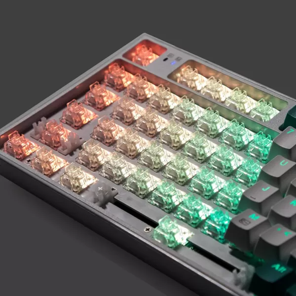 Redragon A113 HP2 Panda Crystal Mechanical Keyboard Switches Clear Lubed Tactile Switches for Keyboard DIY 3pin 60gf RGB MX Compatible Switches with Puller38 pcsCrystal Panda