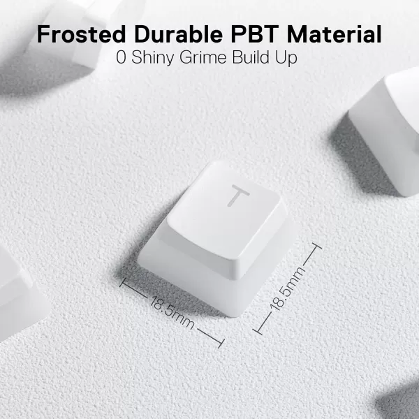 Redragon A130 Black Pudding Keycaps 104 Keys Standard Doubleshot PBT Keycap Set wTranslucent Layer for Mechanical Keyboard OEM Profile English US ANSI LayoutWhite