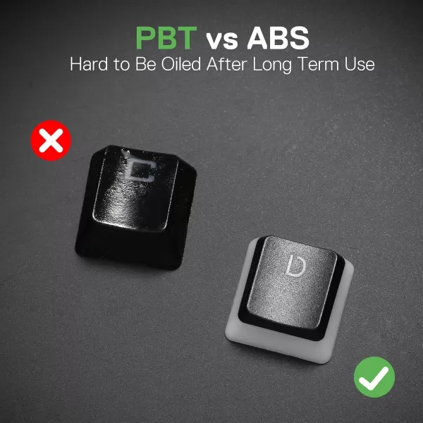 Redragon A130 Black Pudding Keycaps 104 Keys Standard Doubleshot PBT Keycap Set wTranslucent Layer for Mechanical Keyboard OEM Profile English US ANSI LayoutBlack