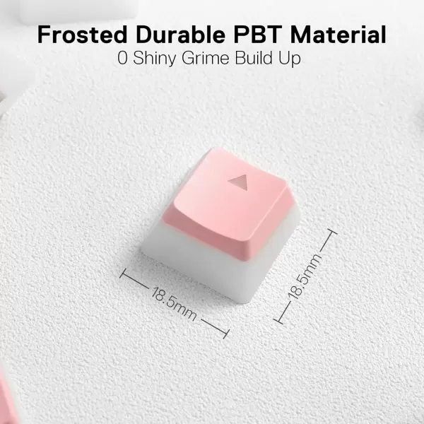 Redragon A130 Black Pudding Keycaps 104 Keys Standard Doubleshot PBT Keycap Set wTranslucent Layer for Mechanical Keyboard OEM Profile English US ANSI LayoutPink