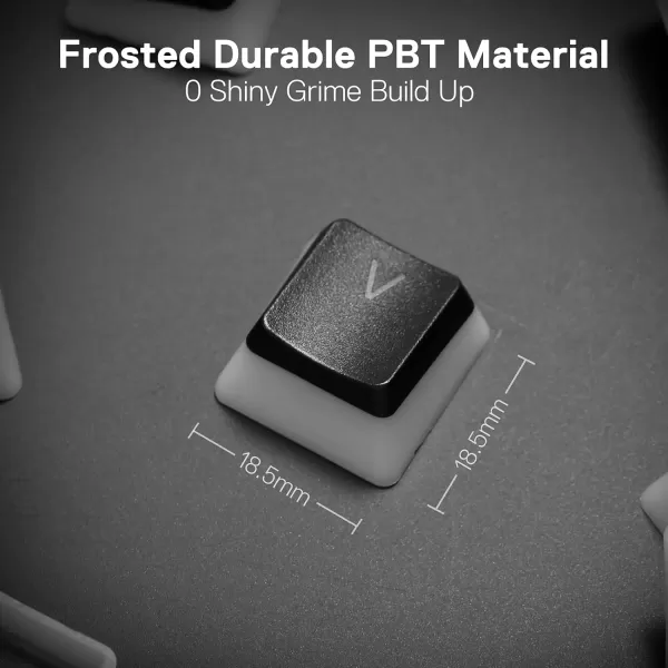 Redragon A130 Black Pudding Keycaps 104 Keys Standard Doubleshot PBT Keycap Set wTranslucent Layer for Mechanical Keyboard OEM Profile English US ANSI LayoutBlack