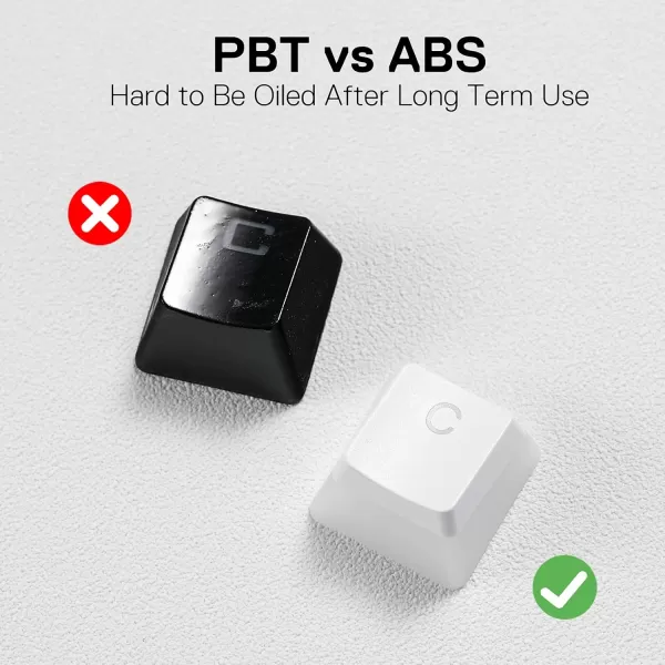 Redragon A130 Black Pudding Keycaps 104 Keys Standard Doubleshot PBT Keycap Set wTranslucent Layer for Mechanical Keyboard OEM Profile English US ANSI LayoutWhite