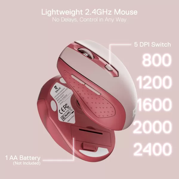 Redragon BS8772 Wireless Keyboard and Mouse Combo 75 78 Keys 24Ghz Wireless LowProfile Mechanical Keyboard wRechargeable Battery Single Blue Blacklight 2400 DPI Ergonomic MouseBean Red